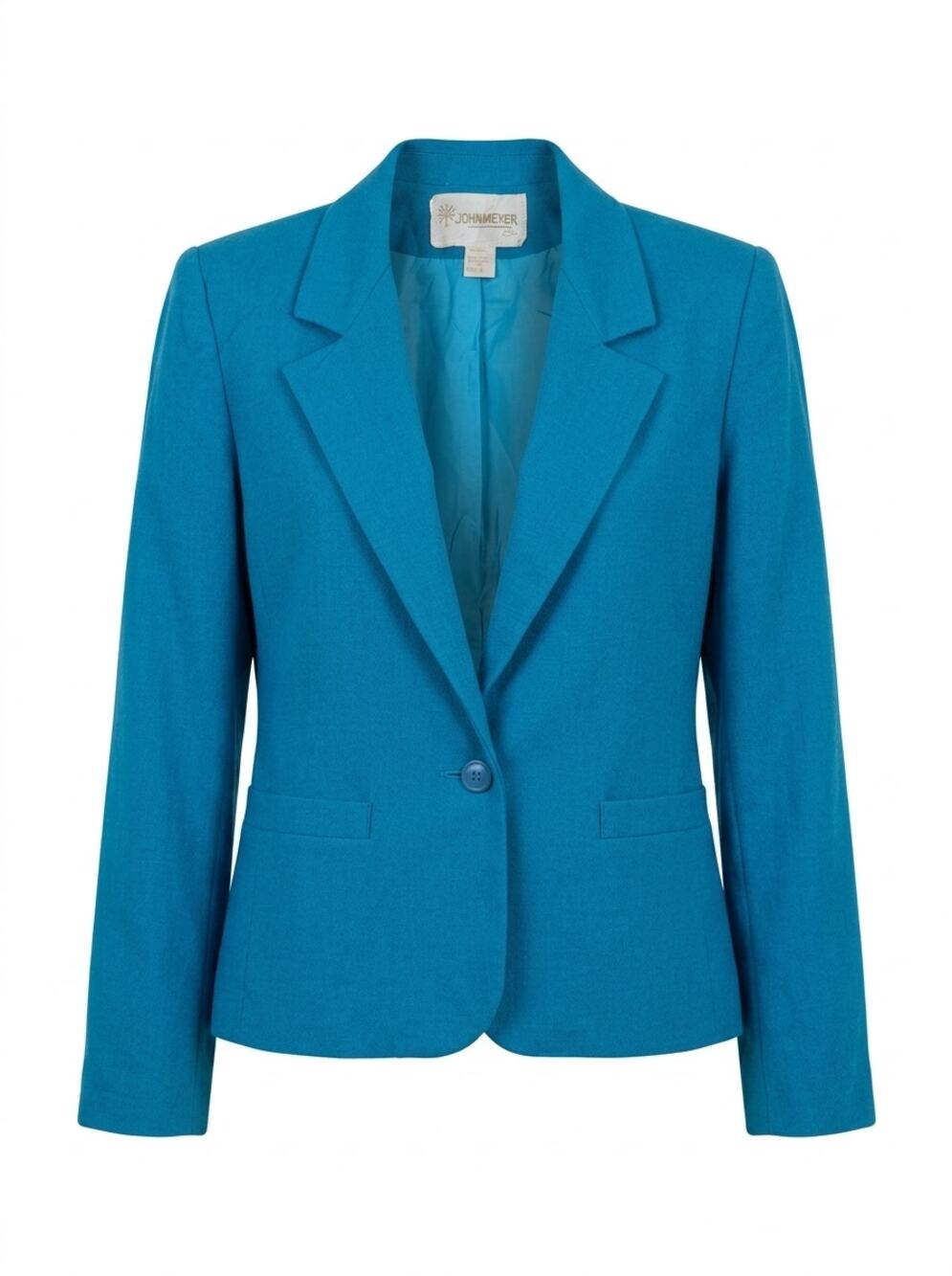 Vintage John Meyer Made in USA Blue Blazer Jacket Women Size 6